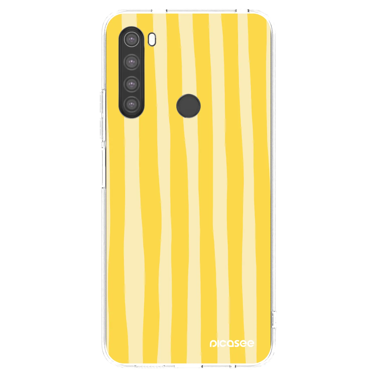 Picasee silikónový prehľadný obal pre Xiaomi Redmi Note 8 - Lines lemon