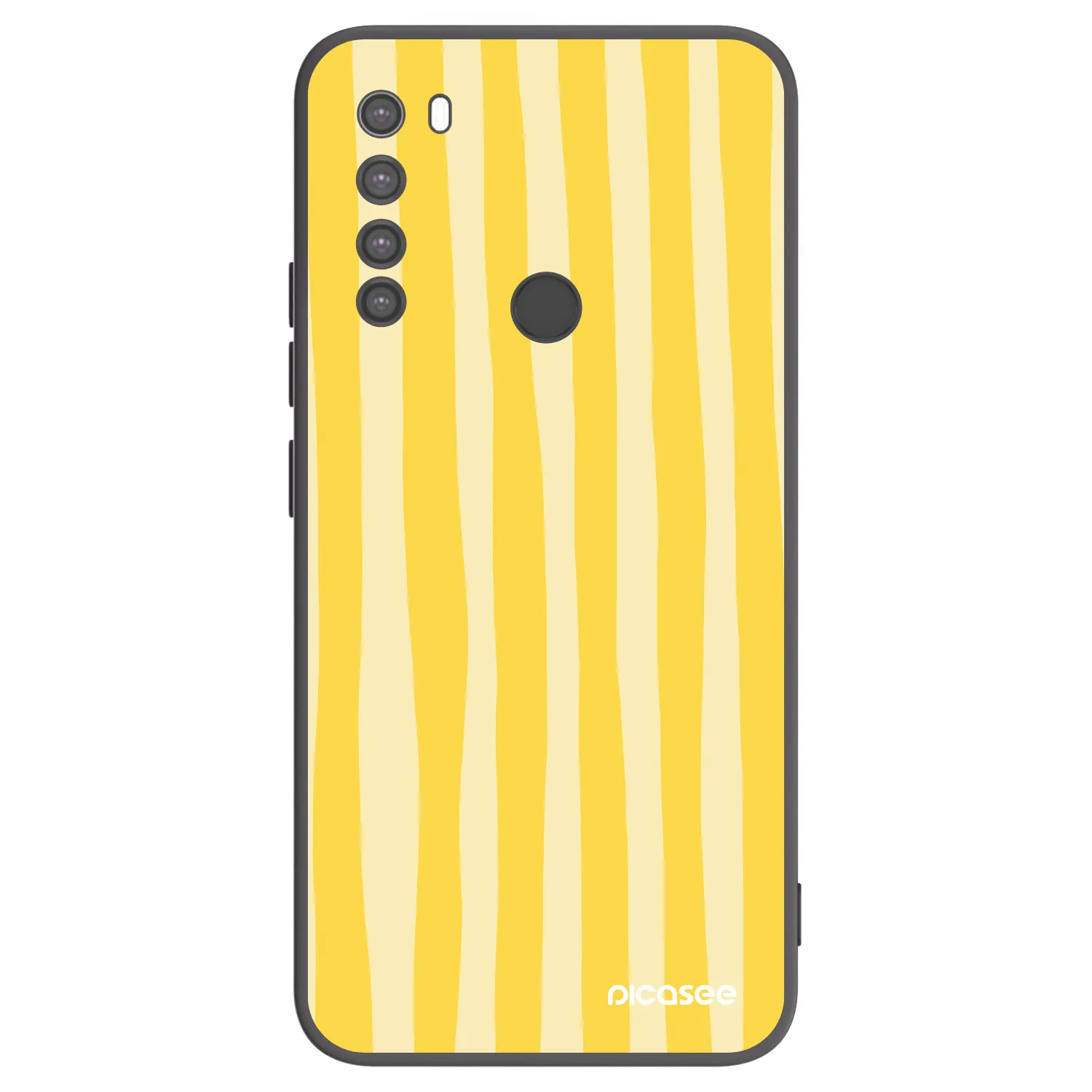 Picasee silikónový čierny obal pre Xiaomi Redmi Note 8 - Lines lemon