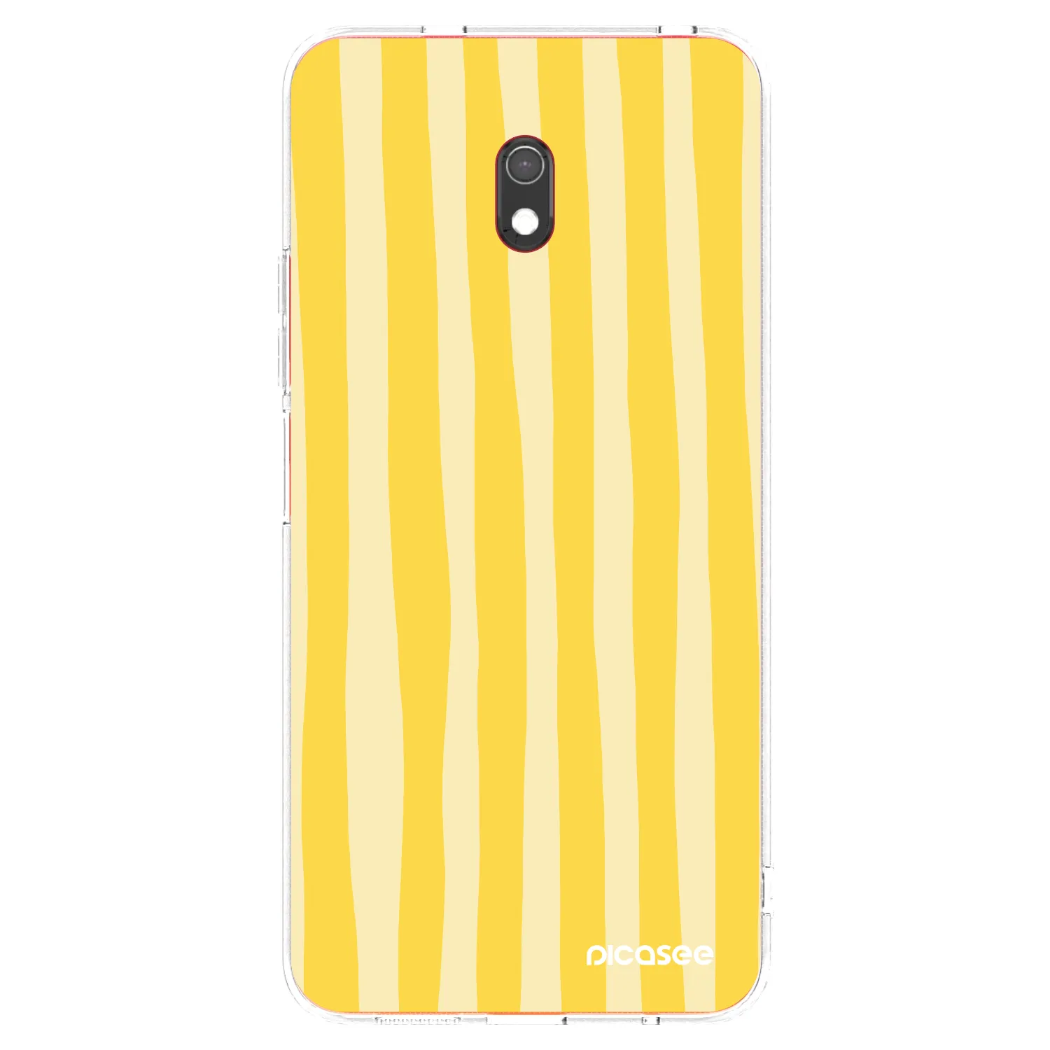 Picasee silikónový prehľadný obal pre Xiaomi Redmi 8A - Lines lemon