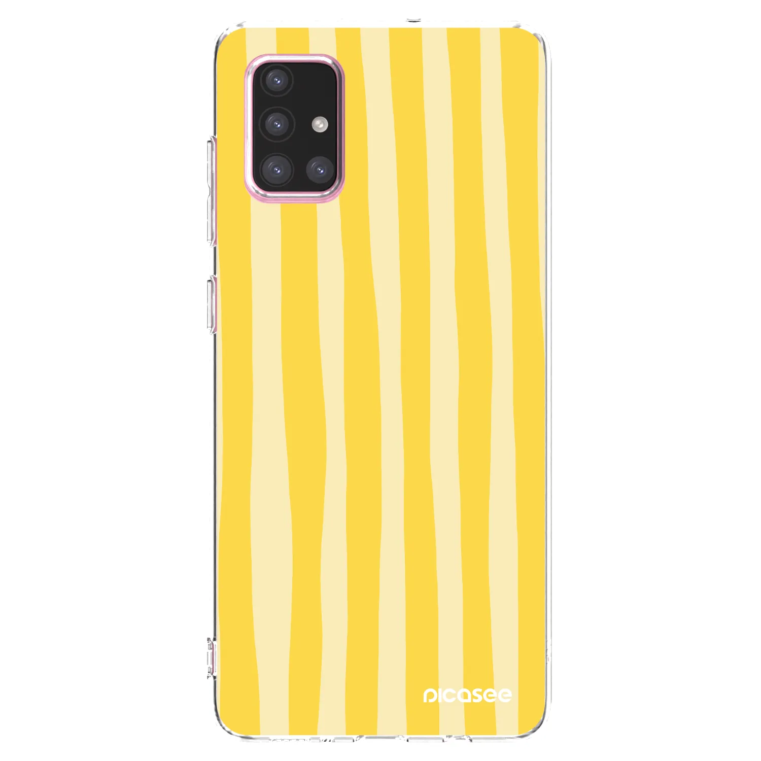 Picasee silikónový prehľadný obal pre Samsung Galaxy A71 A715F - Lines lemon