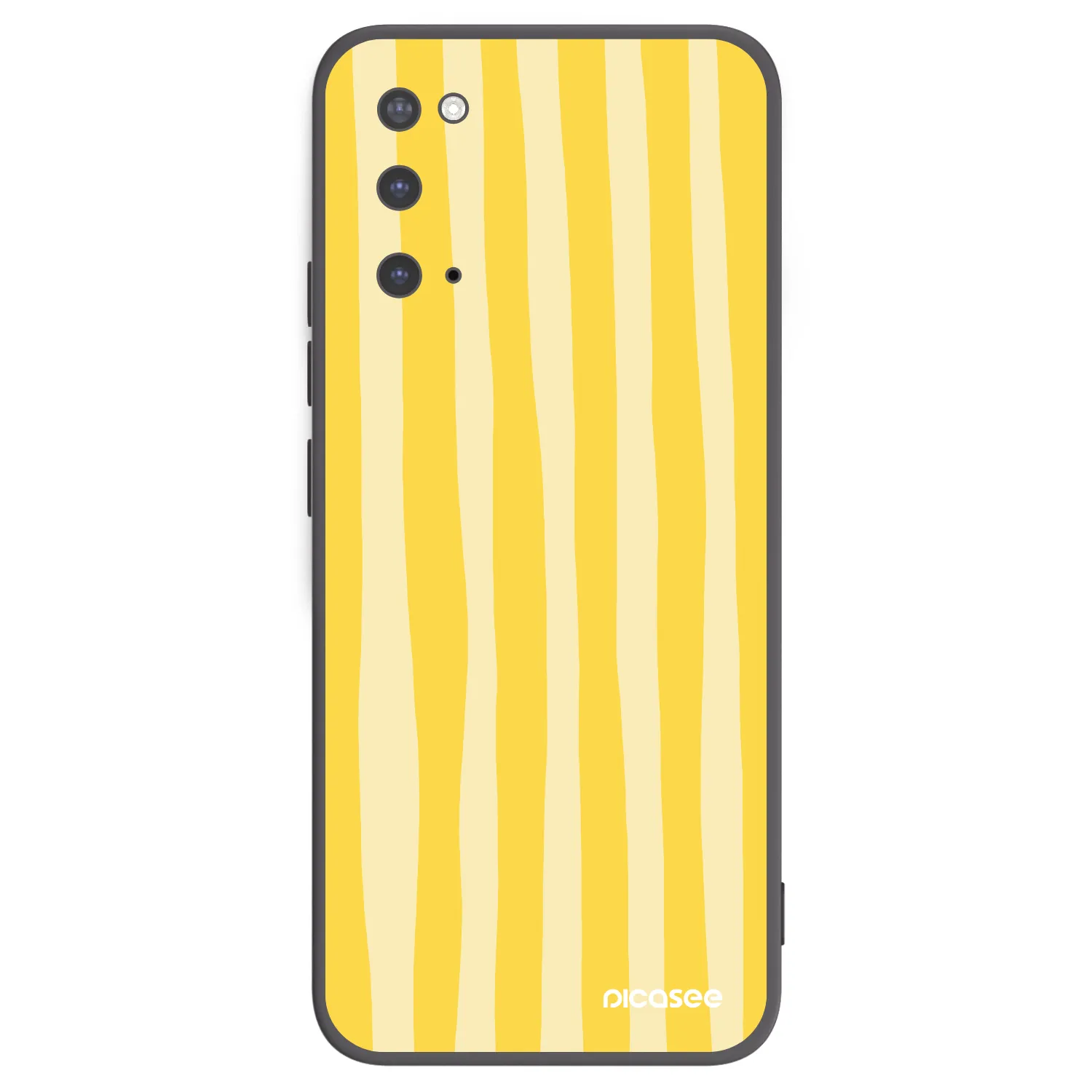 Picasee silikónový čierny obal pre Samsung Galaxy S20 G980F - Lines lemon