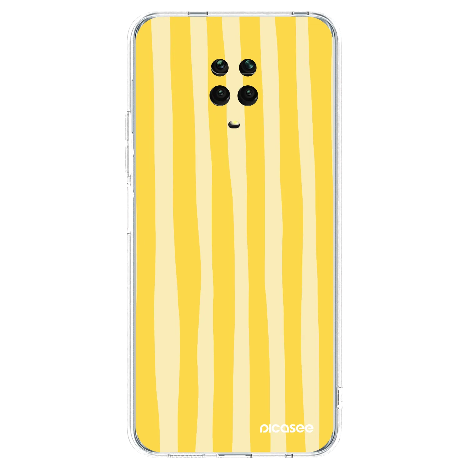 Picasee silikónový prehľadný obal pre Xiaomi Redmi Note 9 Pro - Lines lemon