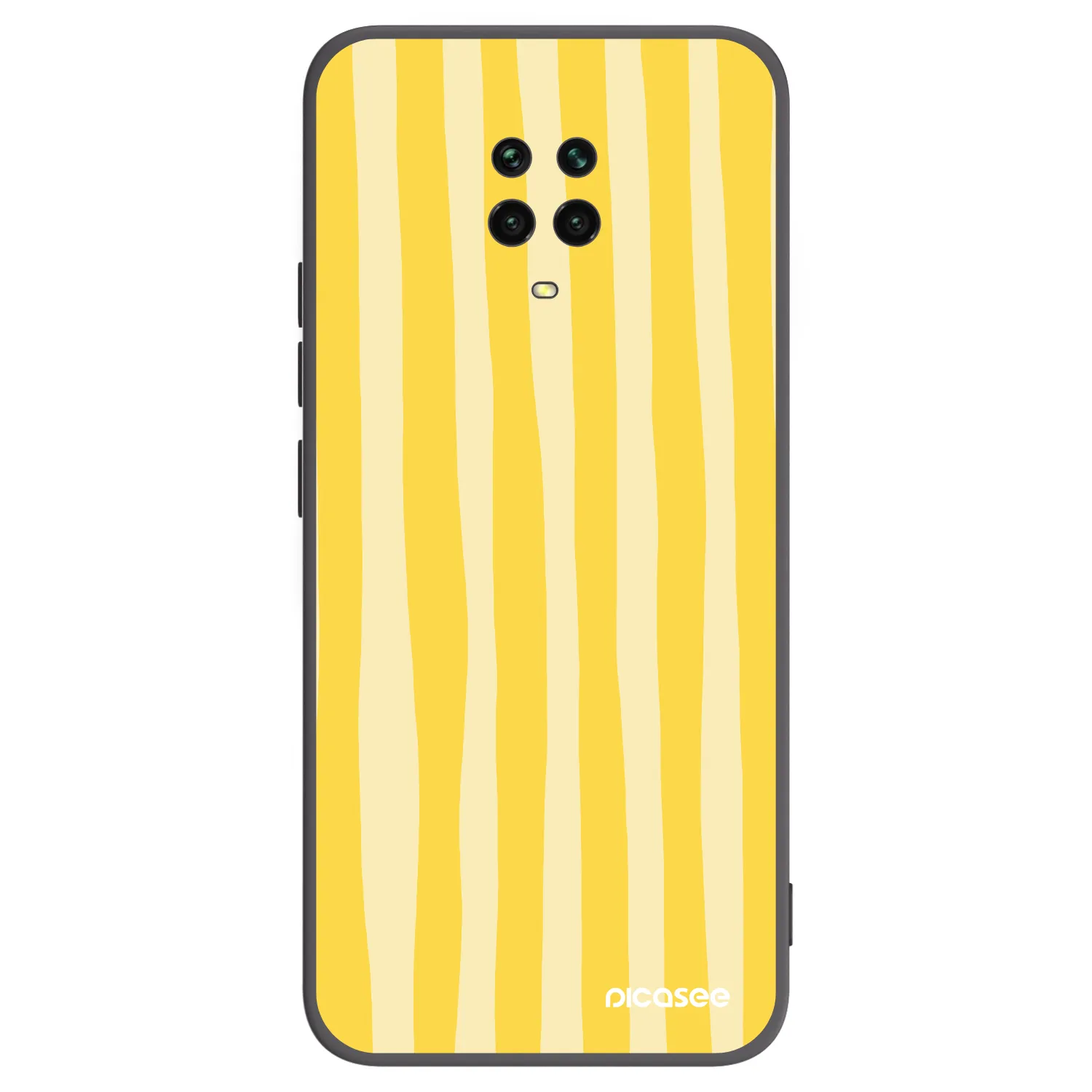Picasee silikónový čierny obal pre Xiaomi Redmi Note 9 Pro - Lines lemon