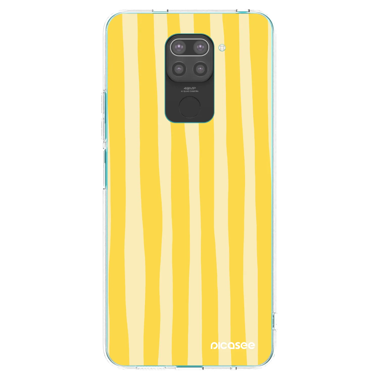 Picasee silikónový čierny obal pre Xiaomi Redmi Note 9 - Lines lemon