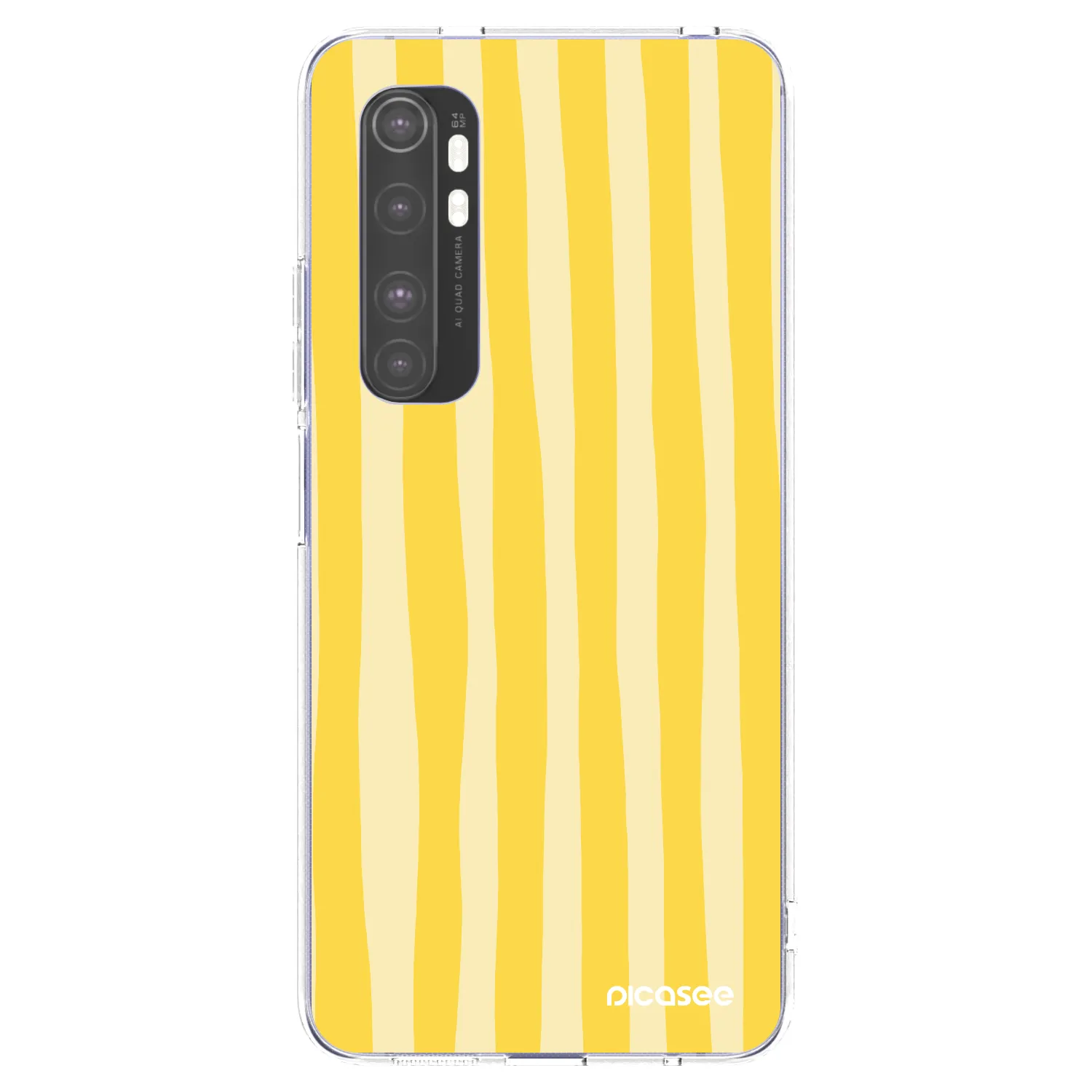 Picasee silikónový prehľadný obal pre Xiaomi Mi Note 10 Lite - Lines lemon