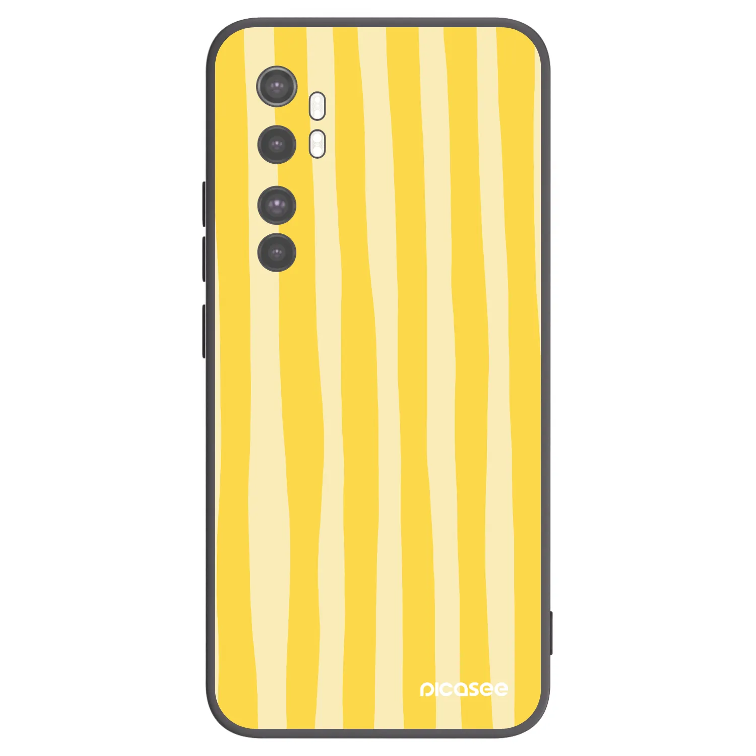 Picasee silikónový čierny obal pre Xiaomi Mi Note 10 Lite - Lines lemon