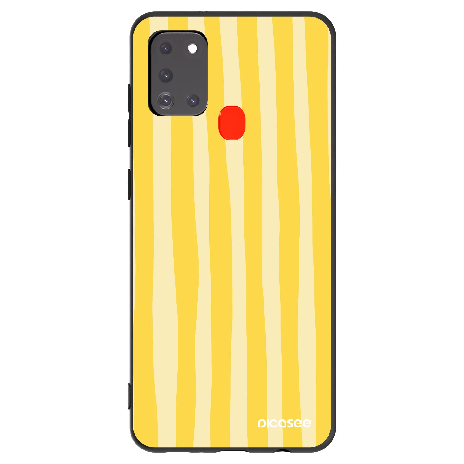 Picasee silikónový čierny obal pre Samsung Galaxy A21s - Lines lemon