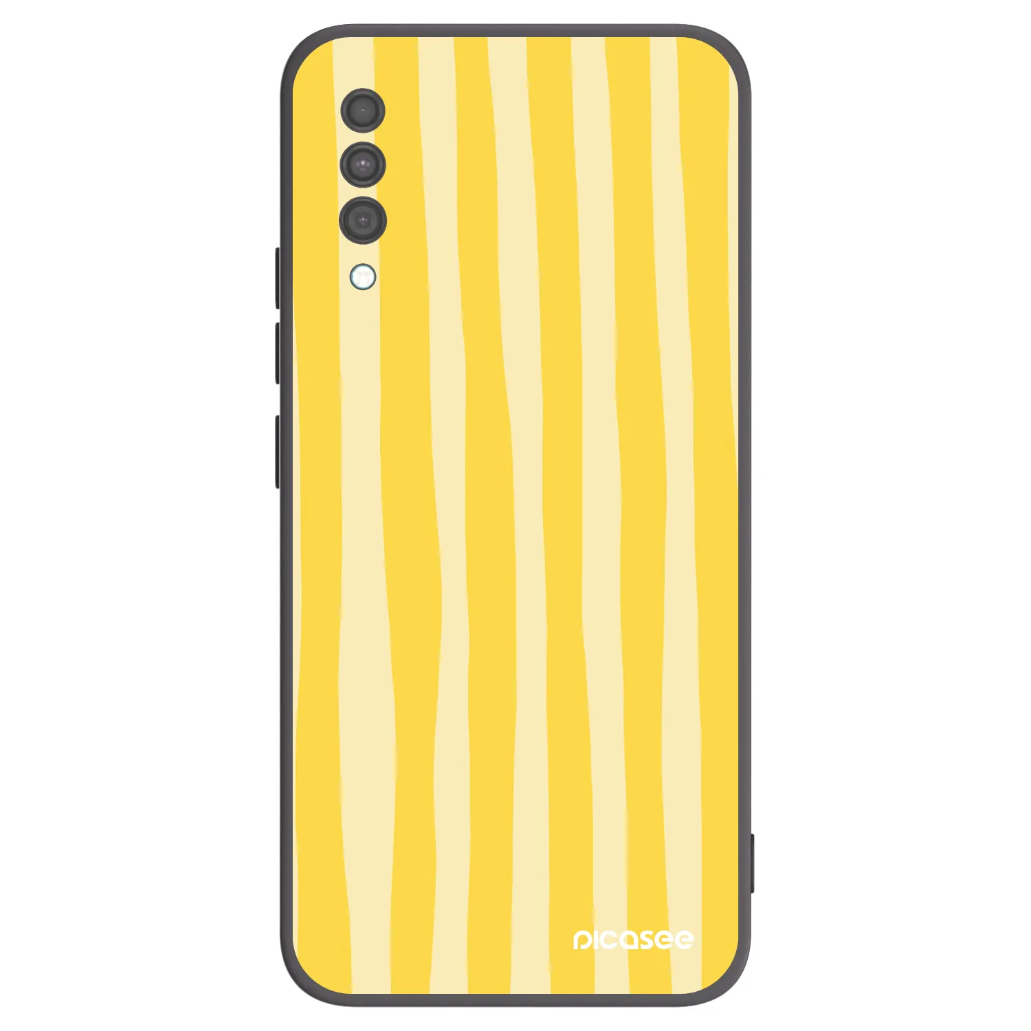 Picasee silikónový čierny obal pre Samsung Galaxy A30s A307F - Lines lemon