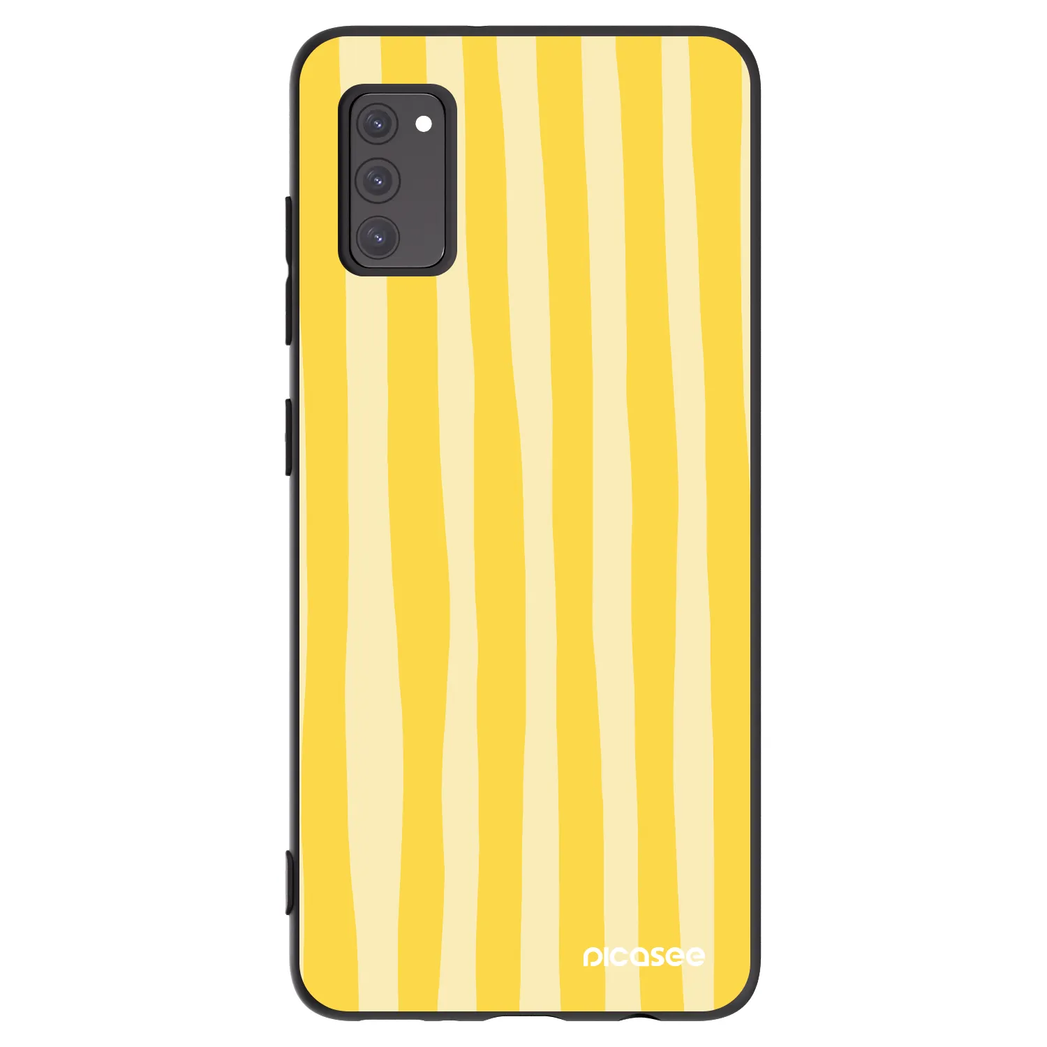 Picasee silikónový čierny obal pre Samsung Galaxy A41 A415F - Lines lemon