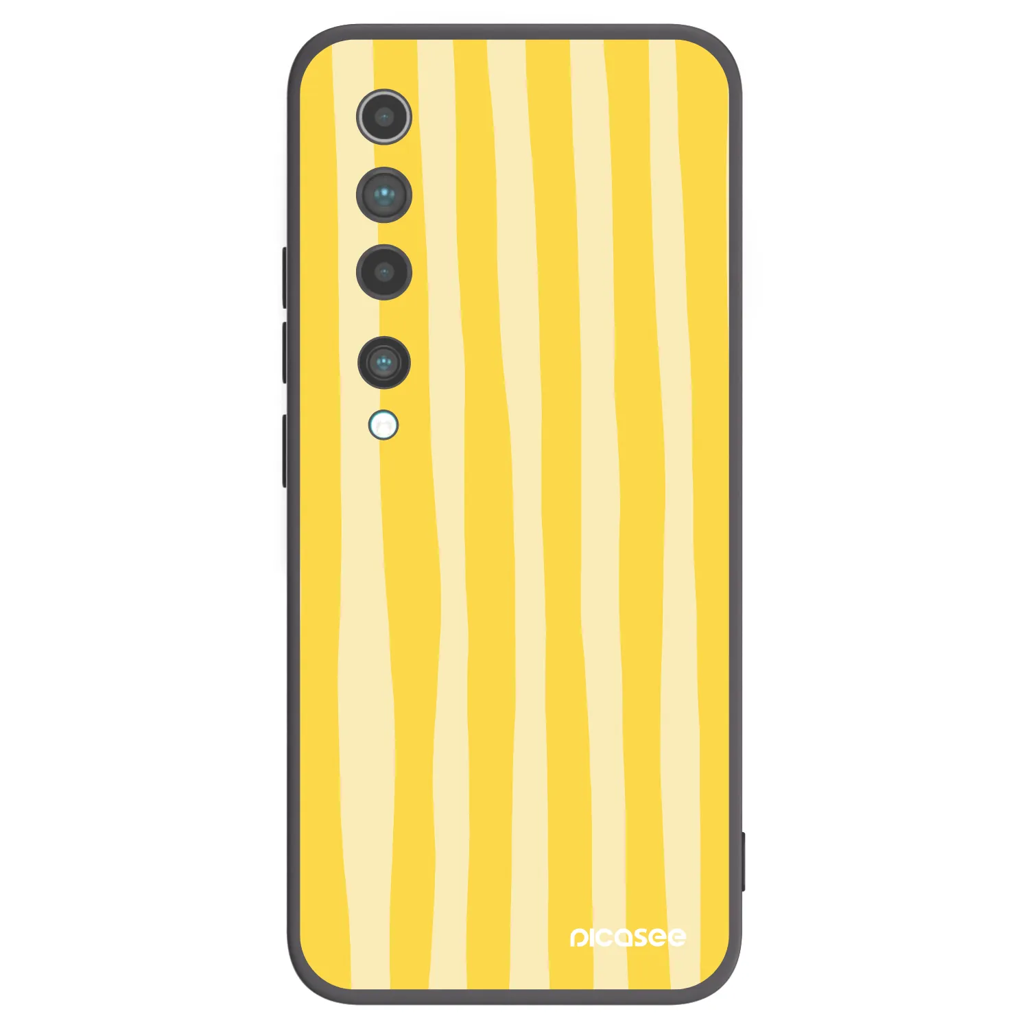 Picasee silikónový čierny obal pre Xiaomi Mi 10 - Lines lemon
