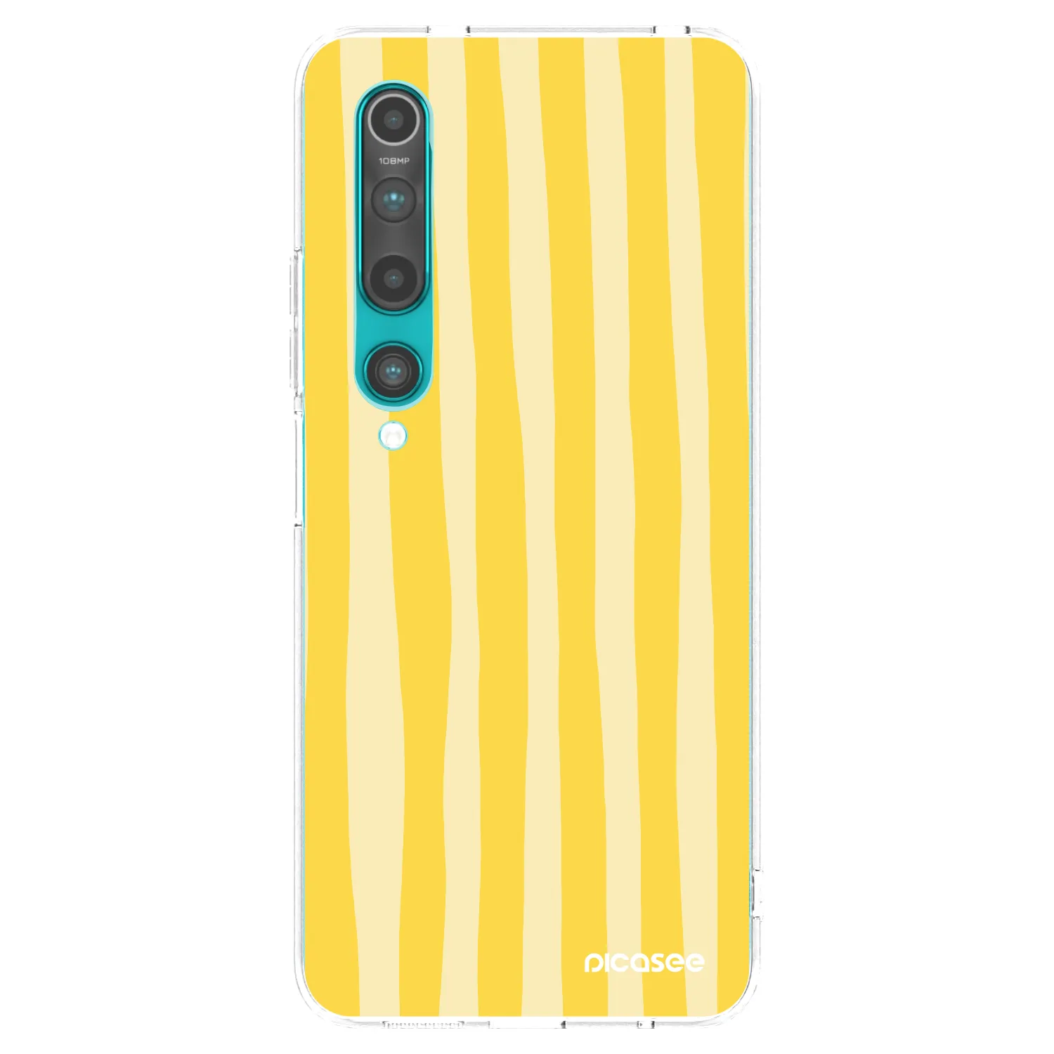 Picasee silikónový prehľadný obal pre Xiaomi Mi 10 - Lines lemon