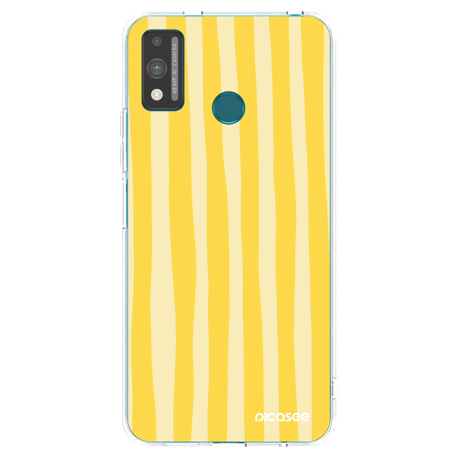 Picasee silikónový prehľadný obal pre Honor 9X Lite - Lines lemon