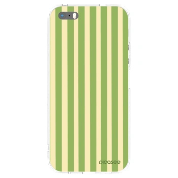 Picasee silikónový prehľadný obal pre Apple iPhone 5/5S/SE - Lines Matcha
