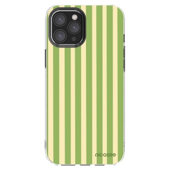 Picasee silikónový prehľadný obal pre Apple iPhone 12 Pro Max - Lines Matcha