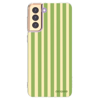 Picasee silikónový prehľadný obal pre Samsung Galaxy S21+ 5G G996F - Lines Matcha