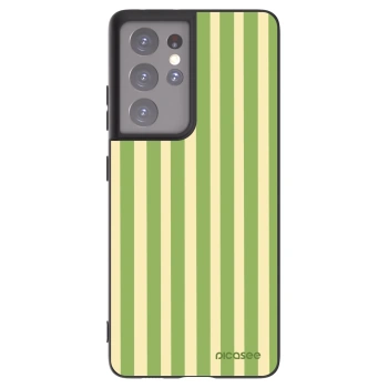 Picasee silikónový čierny obal pre Samsung Galaxy S21 Ultra 5G G998B - Lines Matcha