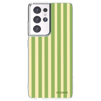 Picasee silikónový prehľadný obal pre Samsung Galaxy S21 Ultra 5G G998B - Lines Matcha