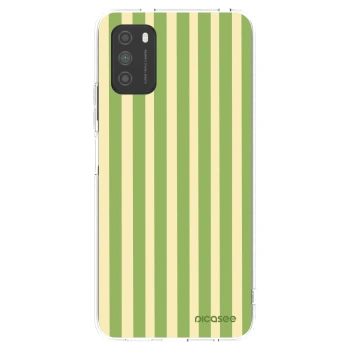 Picasee silikónový prehľadný obal pre Xiaomi Poco M3 - Lines Matcha