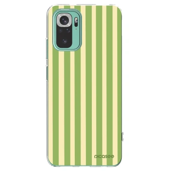 Picasee silikónový prehľadný obal pre Xiaomi Redmi Note 10 Pro - Lines Matcha
