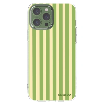 Picasee silikónový prehľadný obal pre Apple iPhone 13 Pro Max - Lines Matcha