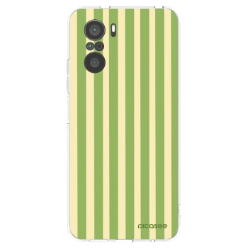 Picasee silikónový prehľadný obal pre Xiaomi Poco F3 - Lines Matcha