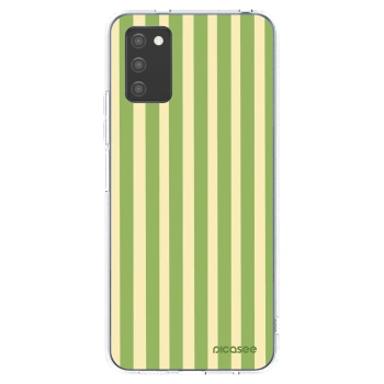 Picasee silikónový prehľadný obal pre Samsung Galaxy A02s A025G - Lines Matcha