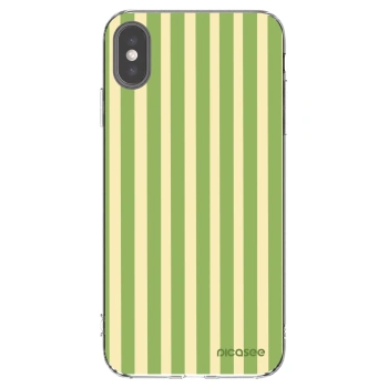 Picasee silikónový prehľadný obal pre Apple iPhone XS Max - Lines Matcha
