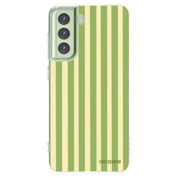Picasee silikónový prehľadný obal pre Samsung Galaxy S21 FE 5G - Lines Matcha