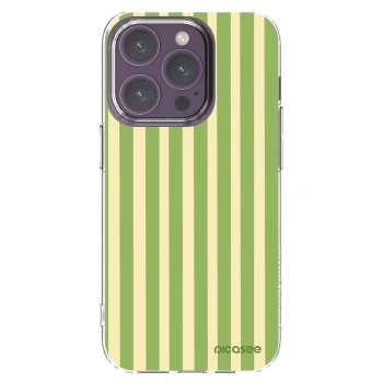 Picasee silikónový prehľadný obal pre Apple iPhone 14 Pro - Lines Matcha