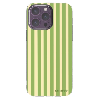 Picasee silikónový prehľadný obal pre Apple iPhone 14 Pro Max - Lines Matcha