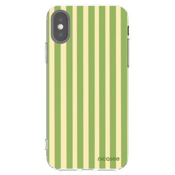 Picasee silikónový prehľadný obal pre Apple iPhone X/XS - Lines Matcha
