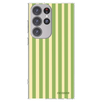 Picasee silikónový prehľadný obal pre Samsung Galaxy S23 Ultra 5G - Lines Matcha