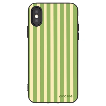 Picasee silikónový čierny obal pre Apple iPhone X/XS - Lines Matcha