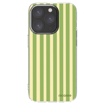 Picasee silikónový prehľadný obal pre Apple iPhone 15 Pro - Lines Matcha