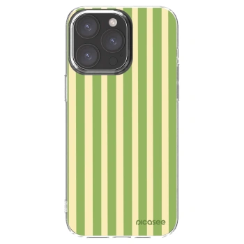 Picasee silikónový prehľadný obal pre Apple iPhone 15 Pro Max - Lines Matcha