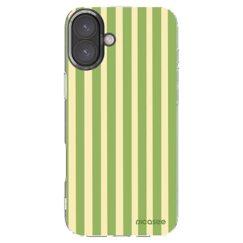 Picasee silikónový prehľadný obal pre Apple iPhone 16 Plus - Lines Matcha