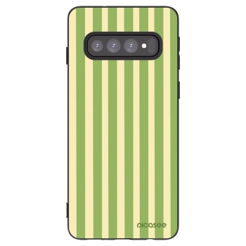 Picasee silikónový čierny obal pre Samsung Galaxy S10 G973 - Lines Matcha