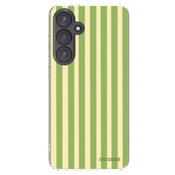 Picasee silikónový prehľadný obal pre Samsung Galaxy S24 FE S721B - Lines Matcha