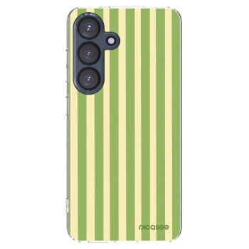Picasee silikónový prehľadný obal pre Samsung Galaxy S25 5G - Lines Matcha