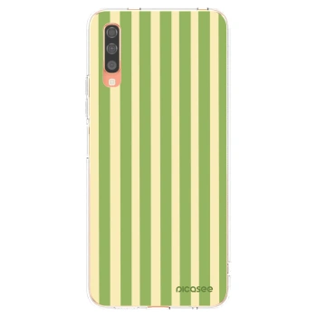 Picasee silikónový prehľadný obal pre Samsung Galaxy A70 A705F - Lines Matcha