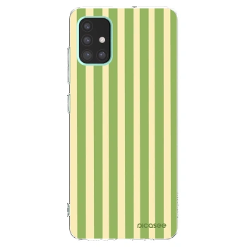 Picasee silikónový prehľadný obal pre Samsung Galaxy A51 A515F - Lines Matcha