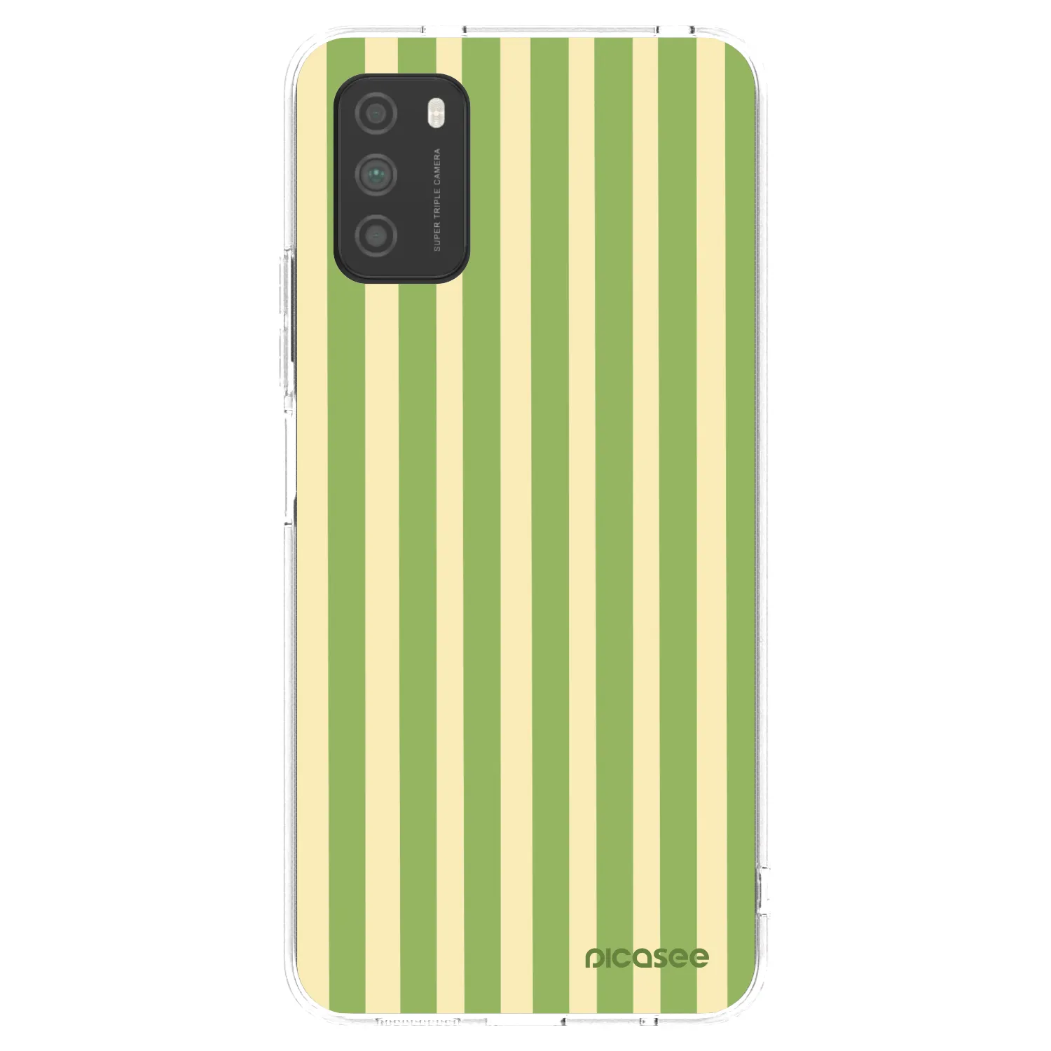 Picasee silikónový prehľadný obal pre Xiaomi Poco M3 - Lines Matcha
