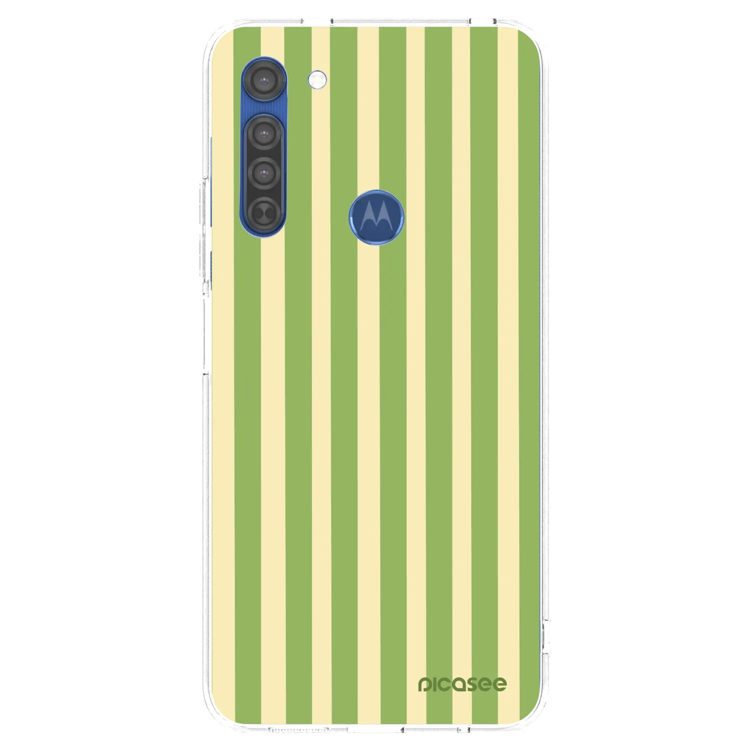 Picasee silikónový prehľadný obal pre Motorola Moto G8 - Lines Matcha