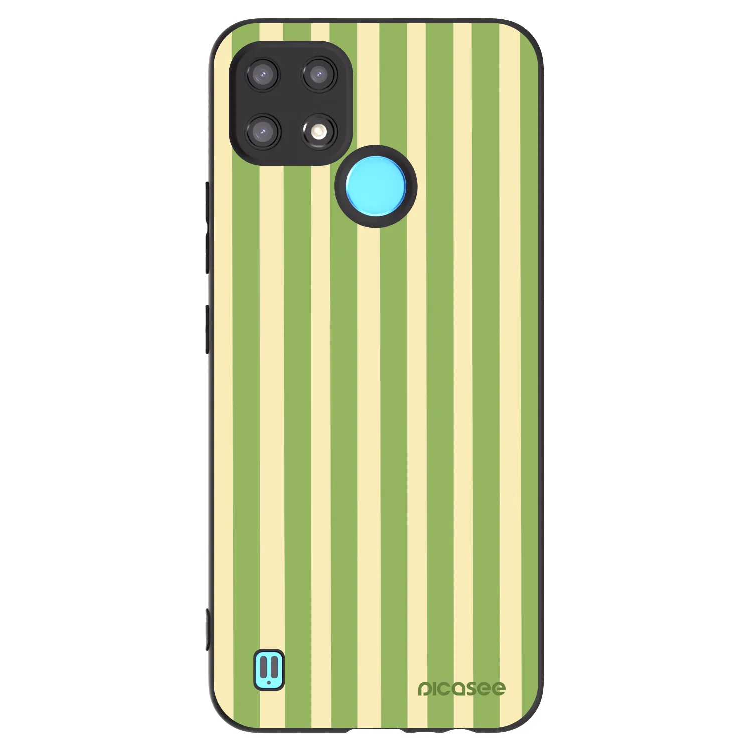 Picasee silikónový čierny obal pre Realme C21 - Lines Matcha