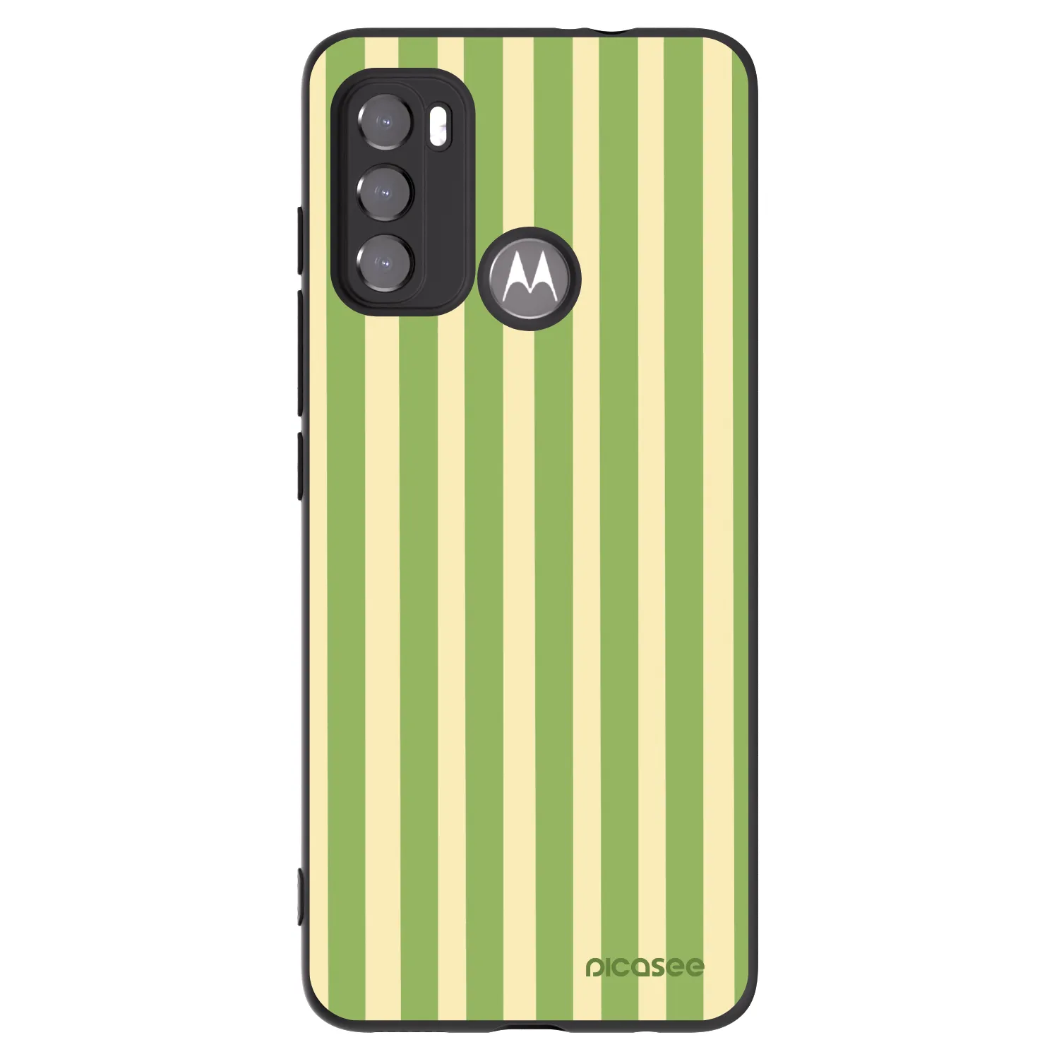 Picasee silikónový čierny obal pre Motorola Moto G60 - Lines Matcha