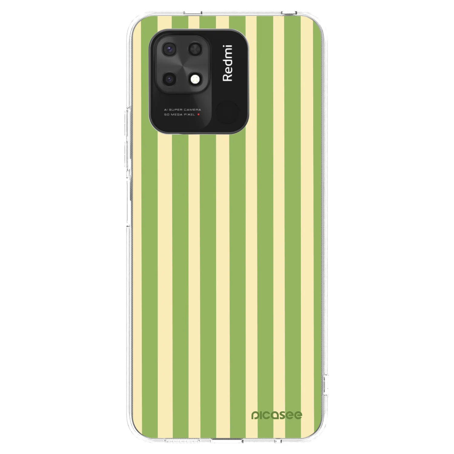 Picasee silikónový prehľadný obal pre Xiaomi Redmi 10C - Lines Matcha