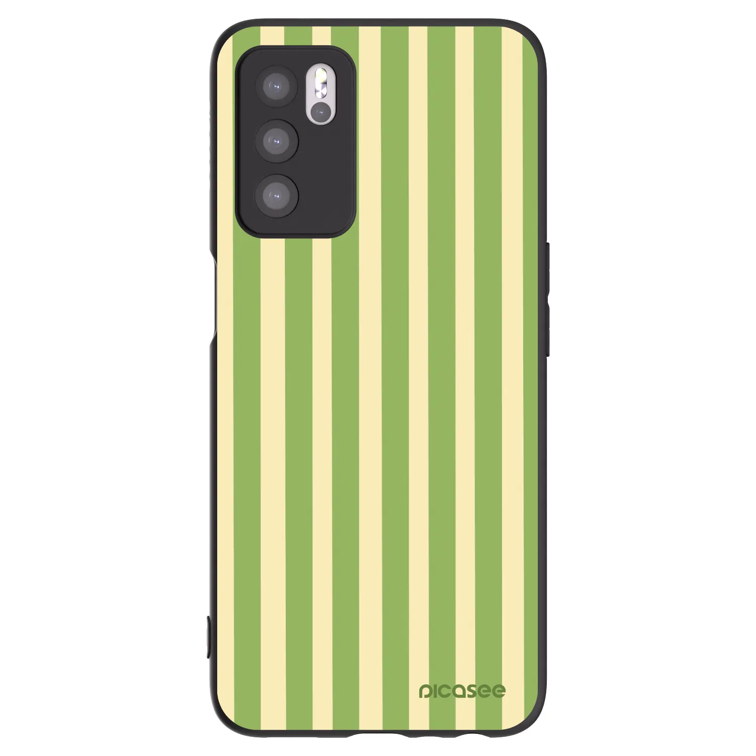 Picasee silikónový čierny obal pre OPPO A16s - Lines Matcha