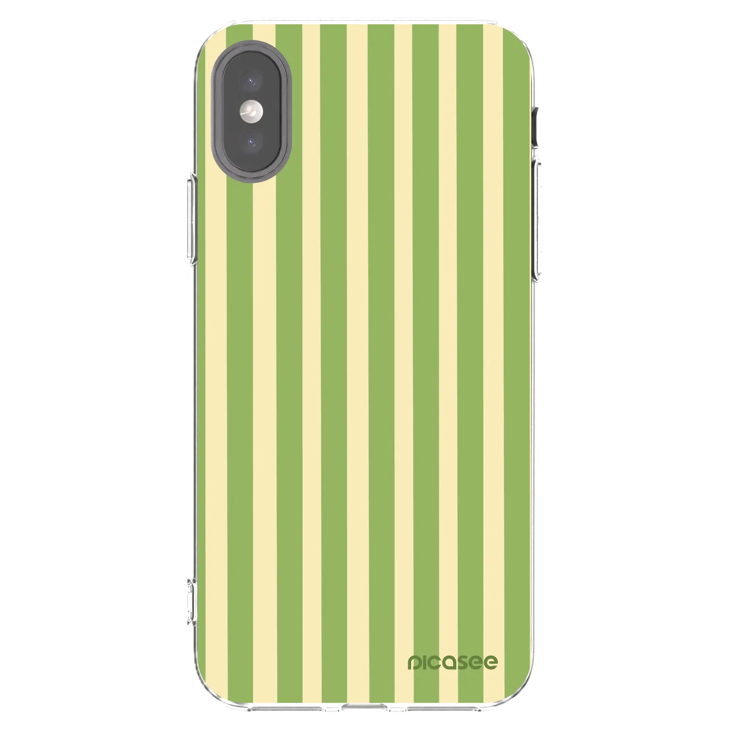 Picasee silikónový prehľadný obal pre Apple iPhone X/XS - Lines Matcha