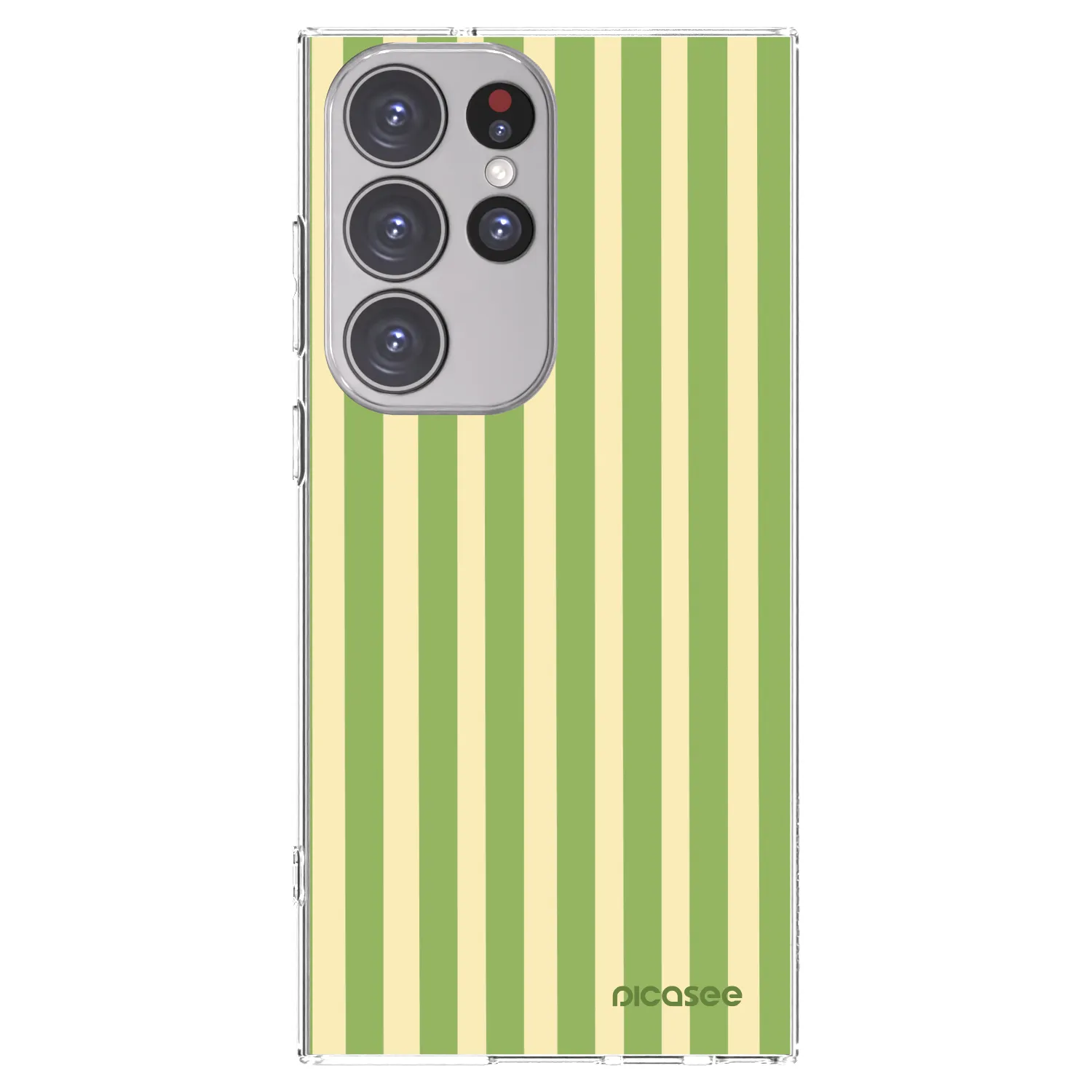 Picasee silikónový prehľadný obal pre Samsung Galaxy S23 Ultra 5G - Lines Matcha