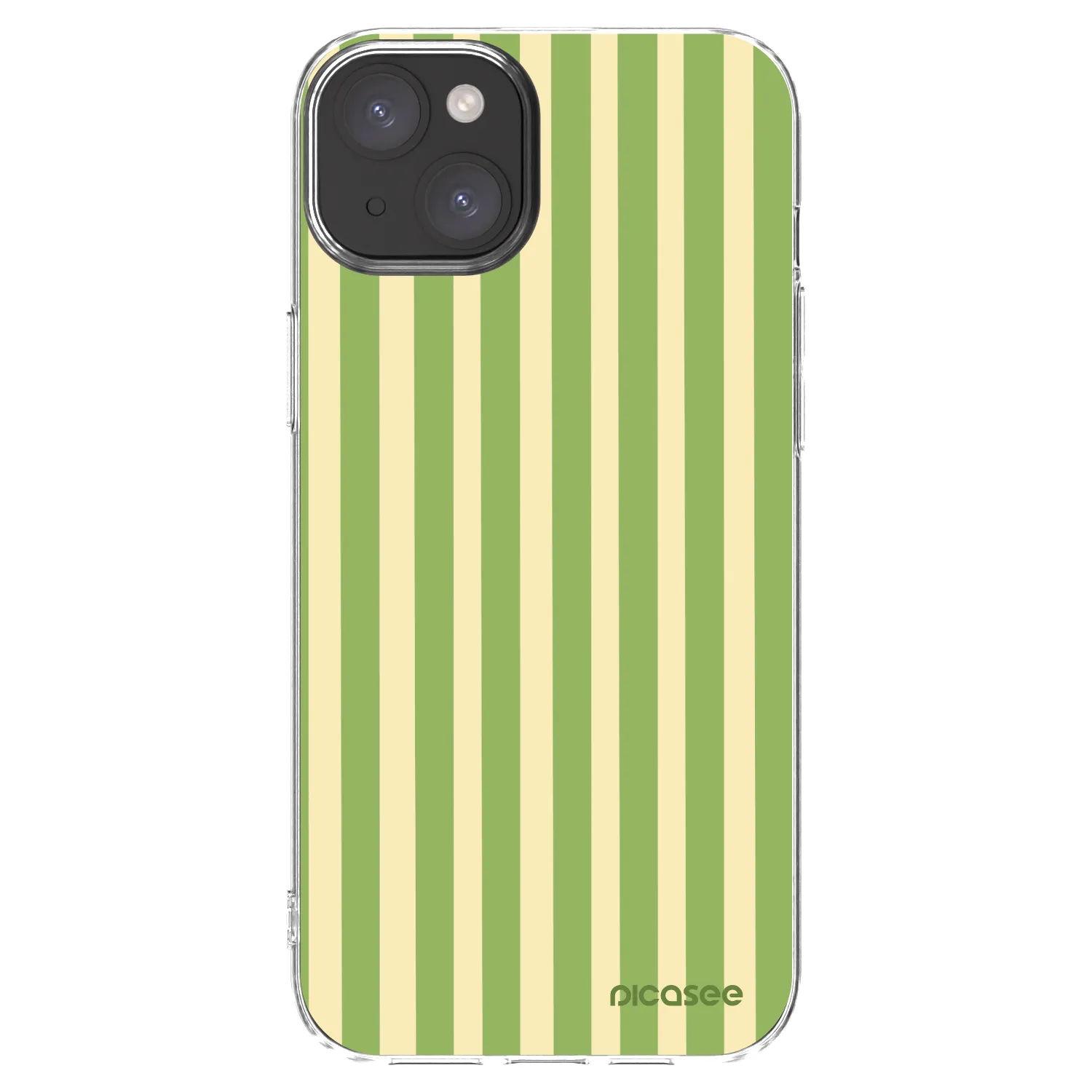 Picasee silikónový prehľadný obal pre Apple iPhone 15 Plus - Lines Matcha